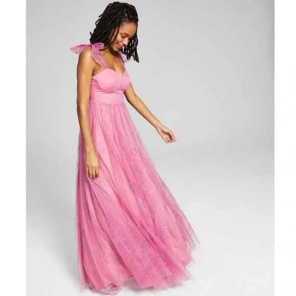 NWT City Studio Pink Sparkle Gown - Picture 15 of 16